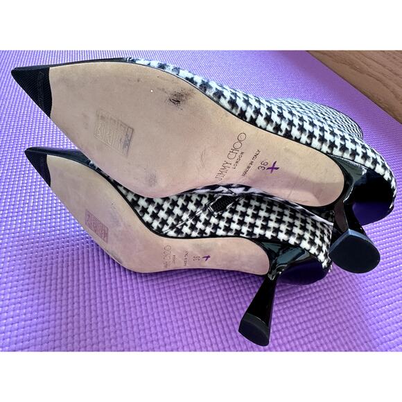 Jimmy Choo Leather ankle boots Size 36 Pointed Toe Zip Lambskin Kitten Heel NEW - Picture 4 of 9